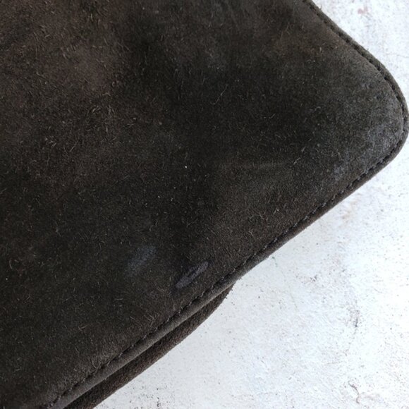 Vintage Banana Republic Leather Suede Brown Bohemian Clutch Purse - Picture 11 of 13